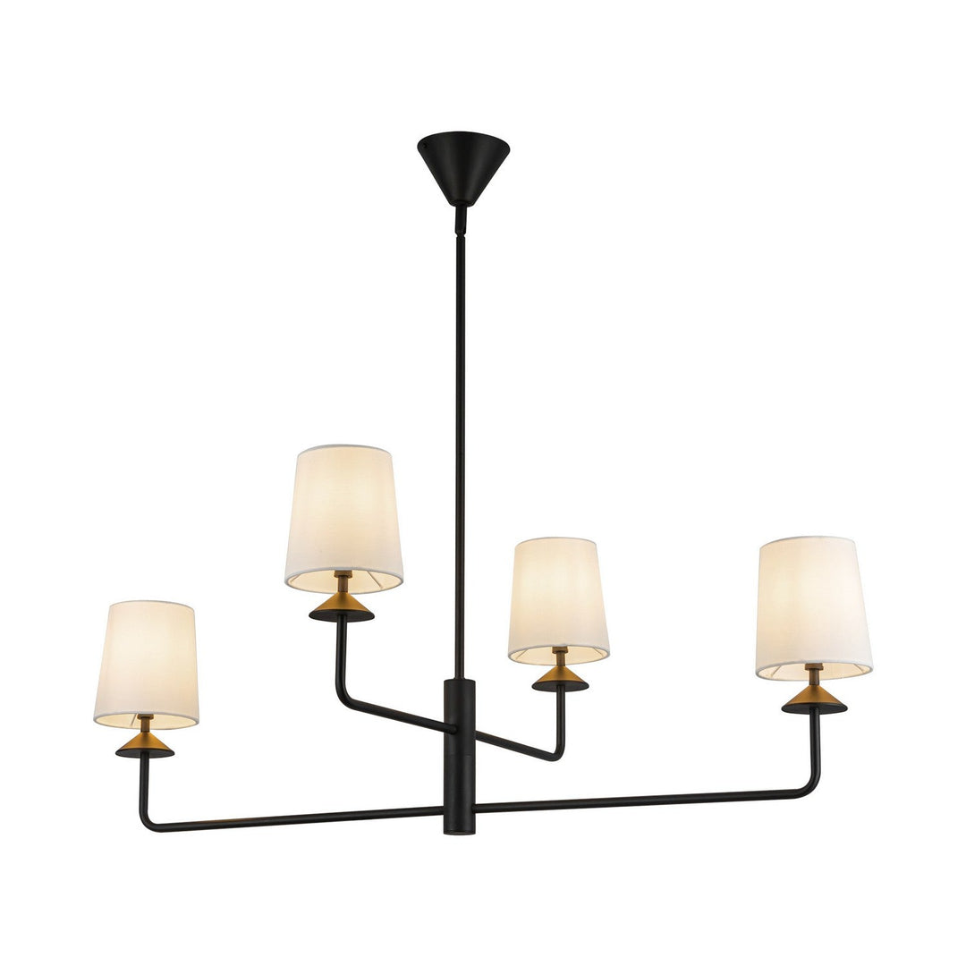 Alora Canada - CH497445MBWL - Four Light Chandelier - Bridgette - Matte Black/White Linen