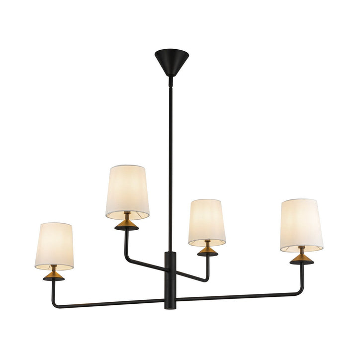 Alora Canada - CH497445MBWL - Four Light Chandelier - Bridgette - Matte Black/White Linen