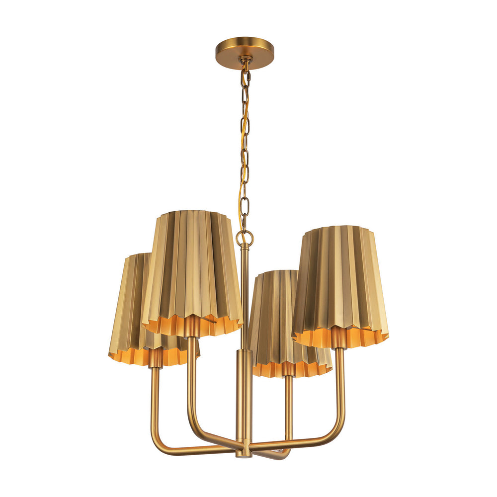 Alora Canada - CH528423AG - Four Light Chandelier - Plisse - Aged Gold