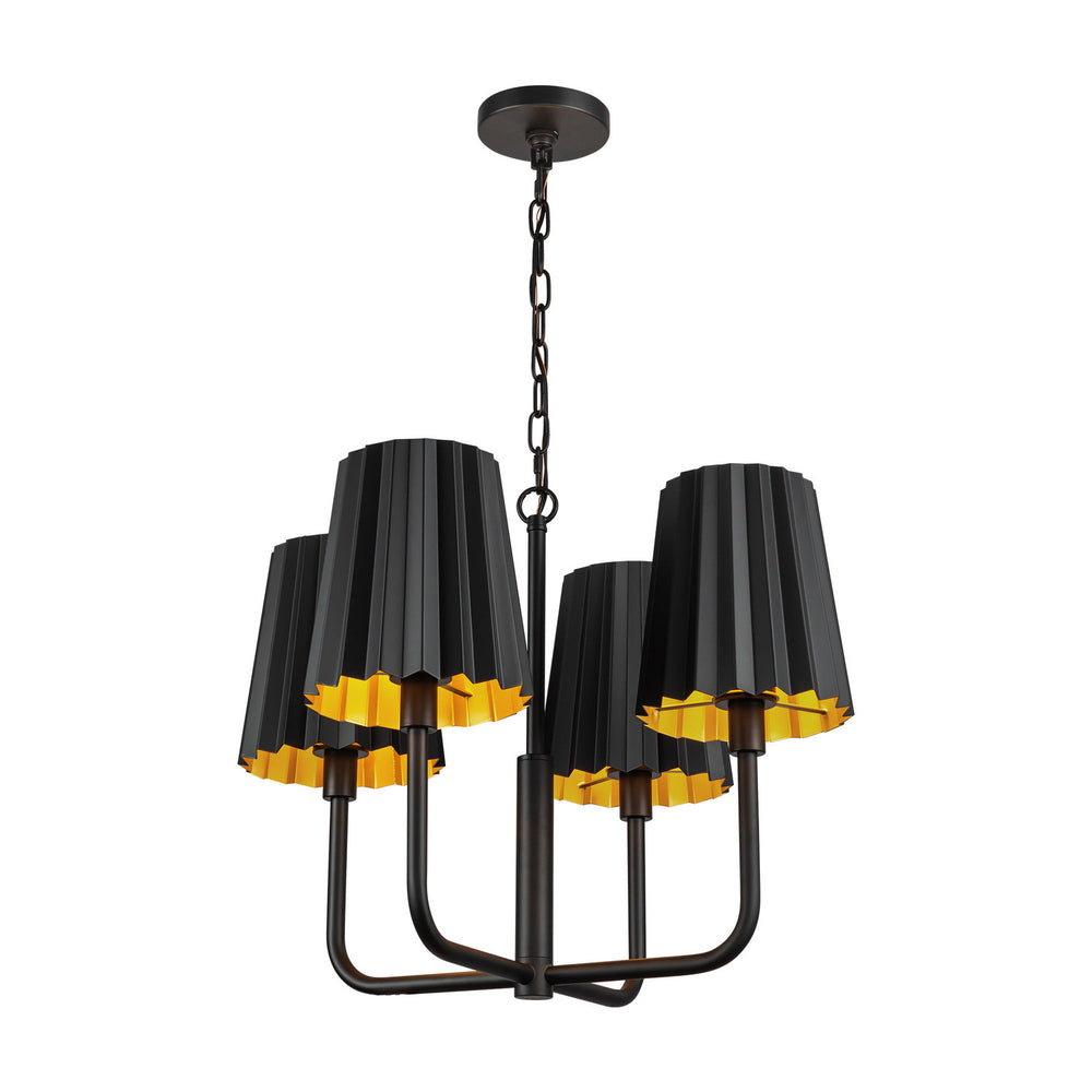 Alora Canada - CH528423MB - Four Light Chandelier - Plisse - Matte Black