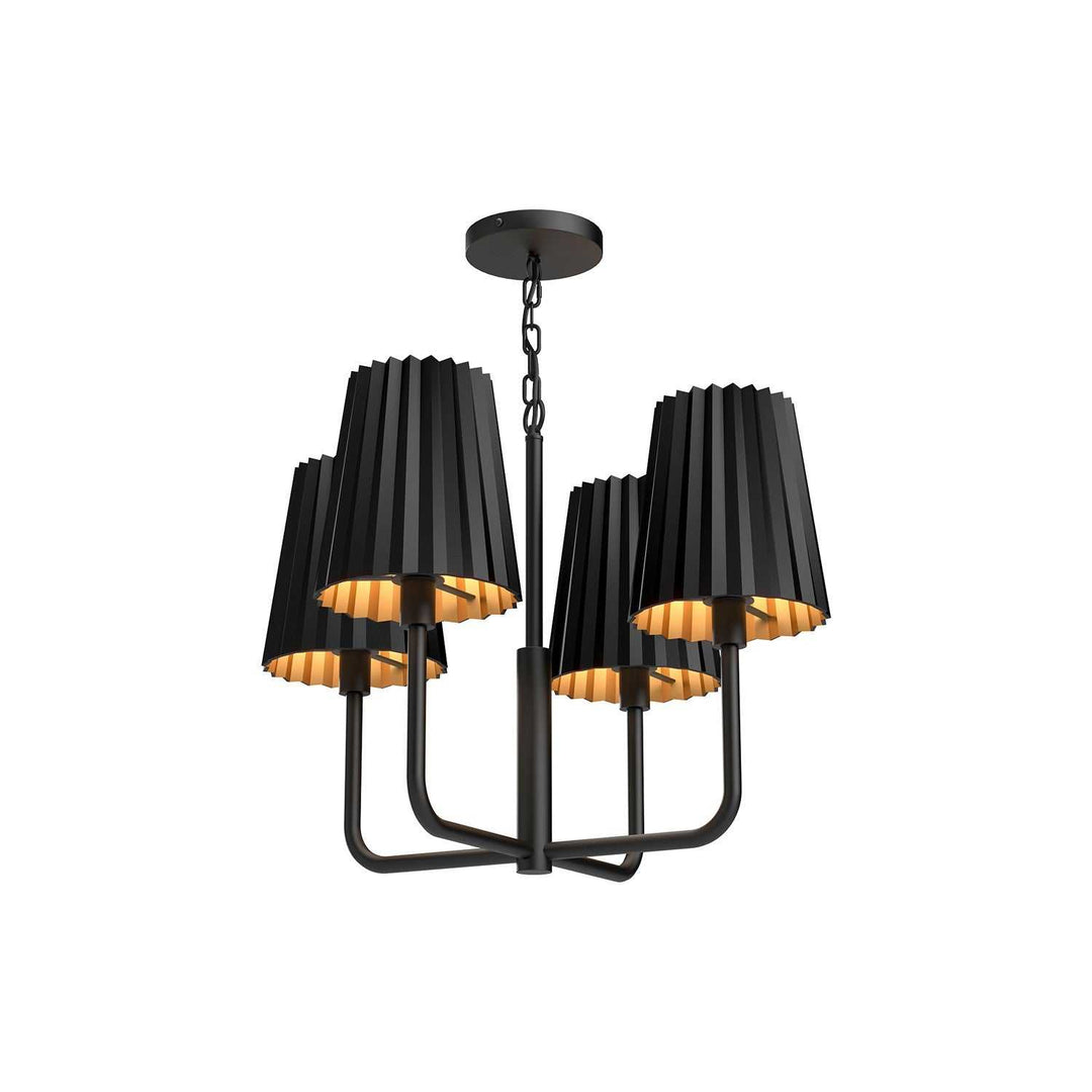 Alora Canada - CH528423MB - Four Light Chandelier - Plisse - Matte Black