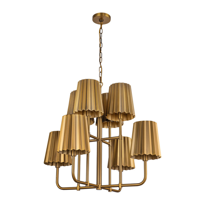 Alora Canada - CH528830AG - Eight Light Chandelier - Plisse - Aged Gold