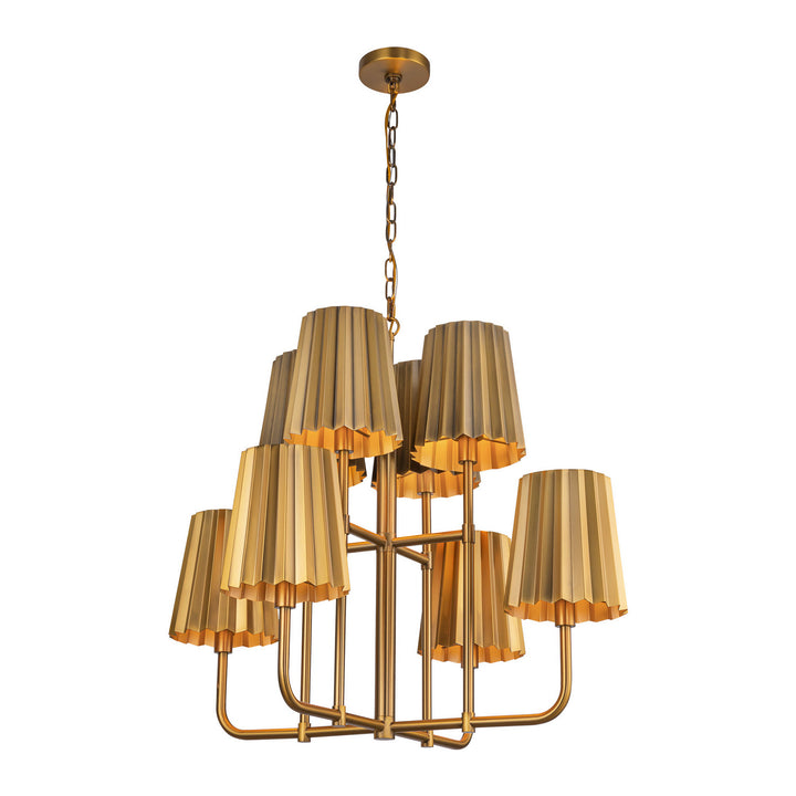 Alora Canada - CH528830AG - Eight Light Chandelier - Plisse - Aged Gold