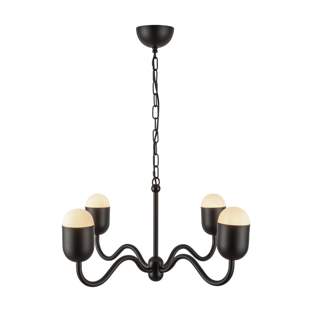 Alora Canada - CH558427MBOP - Four Light Chandelier - Effie - Matte Black/Opal Glass