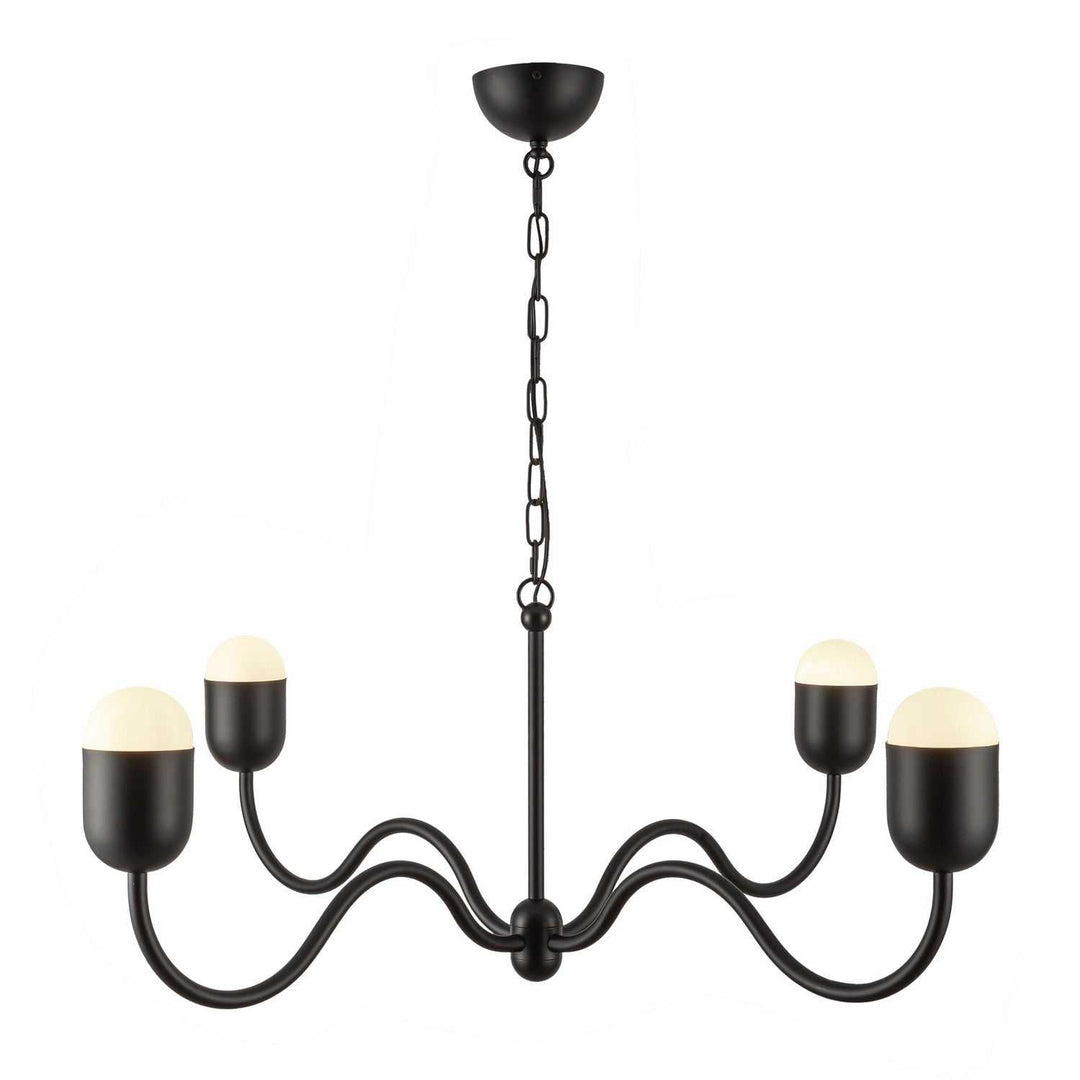 Alora Canada - CH558439MBOP - Four Light Chandelier - Effie - Matte Black/Opal Glass