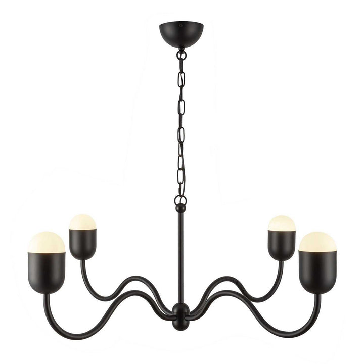Alora Canada - CH558439MBOP - Four Light Chandelier - Effie - Matte Black/Opal Glass