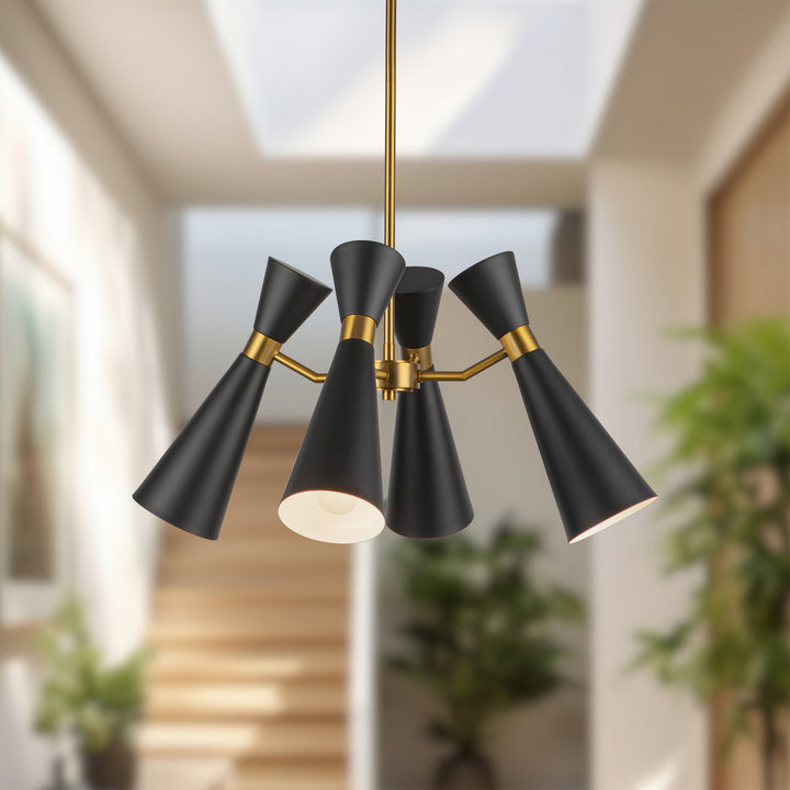 Alora Canada - CH574424MBAG - Four Light Chandelier - Blake - Matte Black/Aged Gold