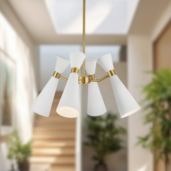 Alora Canada - CH574424WHAG - Four Light Chandelier - Blake - White/Aged Gold