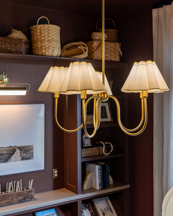 Alora Canada - CH610530BGFW - Five Light Chandelier - Rosemary - Brushed Gold/Folded White