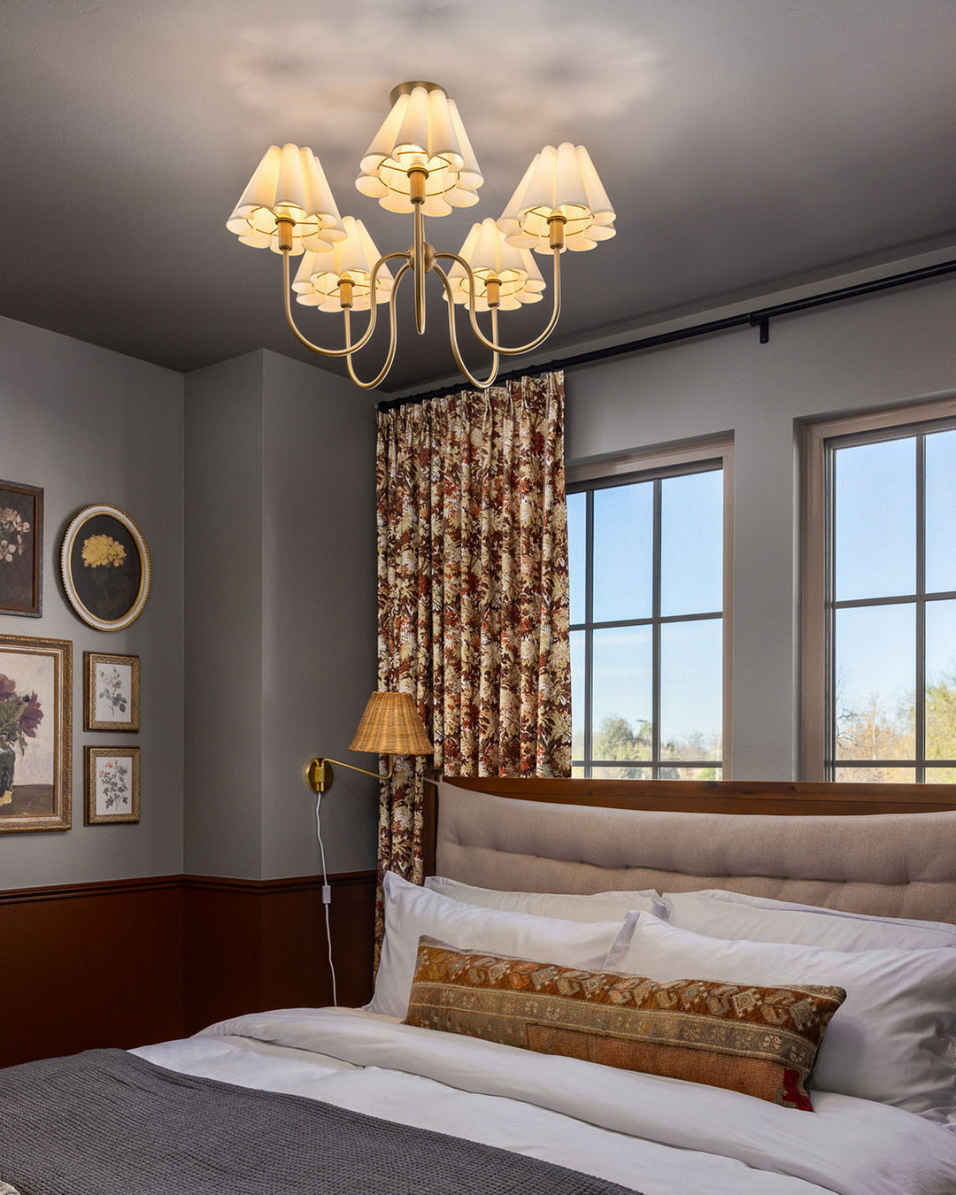 Alora Canada - CH610530BGFW - Five Light Chandelier - Rosemary - Brushed Gold/Folded White