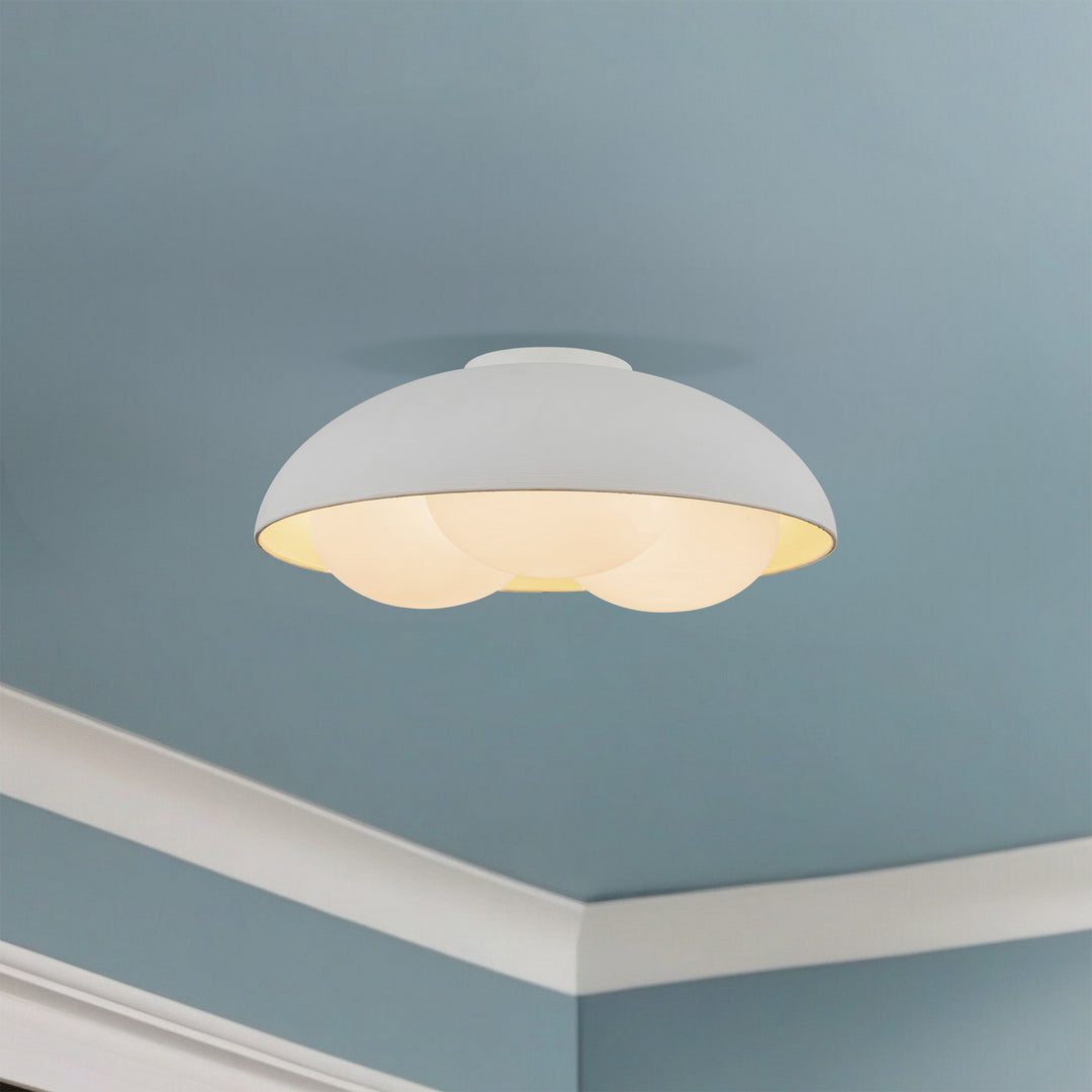 Alora Canada - FM495316AWOP - Three Light Flush Mount - Robyn - Antique White/Opal Glass