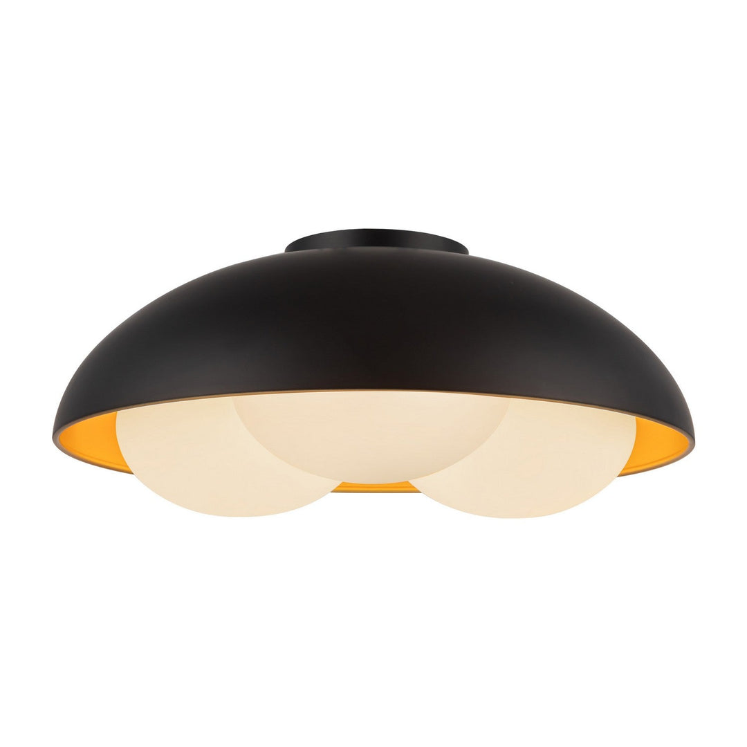 Alora Canada - FM495316MBOP - Three Light Flush Mount - Robyn - Matte Black/Opal Glass