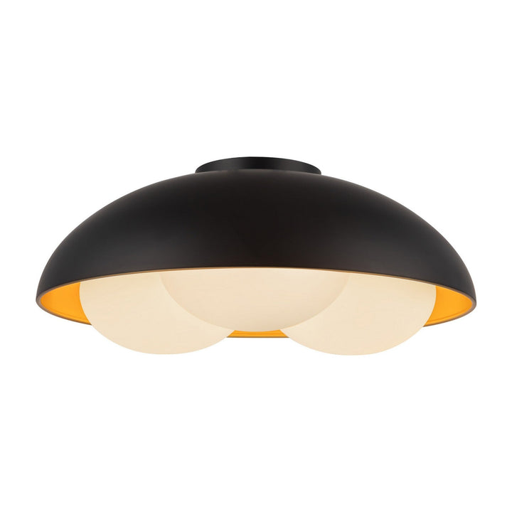 Alora Canada - FM495316MBOP - Three Light Flush Mount - Robyn - Matte Black/Opal Glass