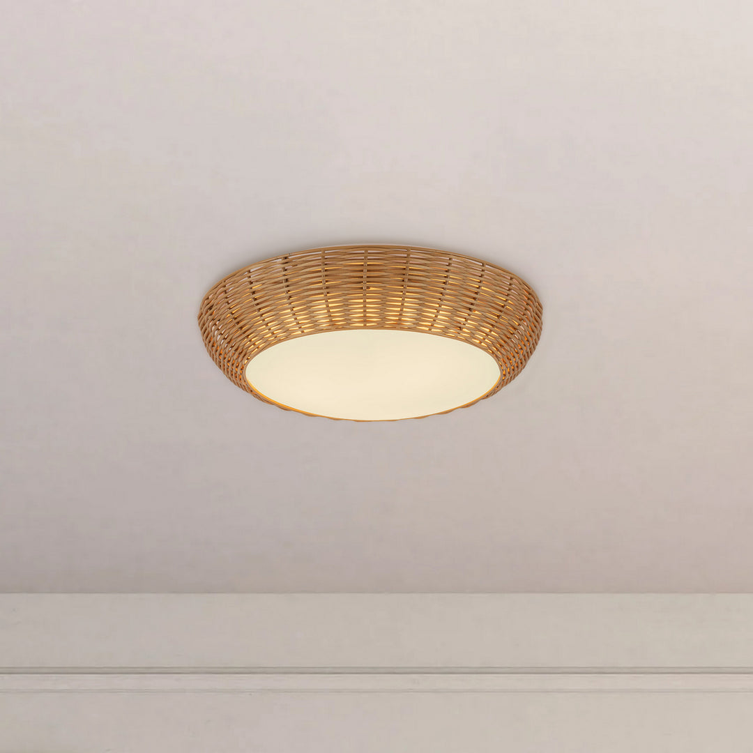 Alora Canada - FM511014RA - Two Light Flush Mount - Merida - Rattan