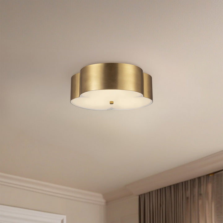 Alora Canada - FM566314BG - Three Light Flush Mount - Adella - Brushed Gold