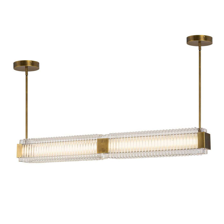 Alora Canada - LP374247VBCR-UNV - LED Linear Pendant - Alai - Vintage Brass/Ribbed Glass