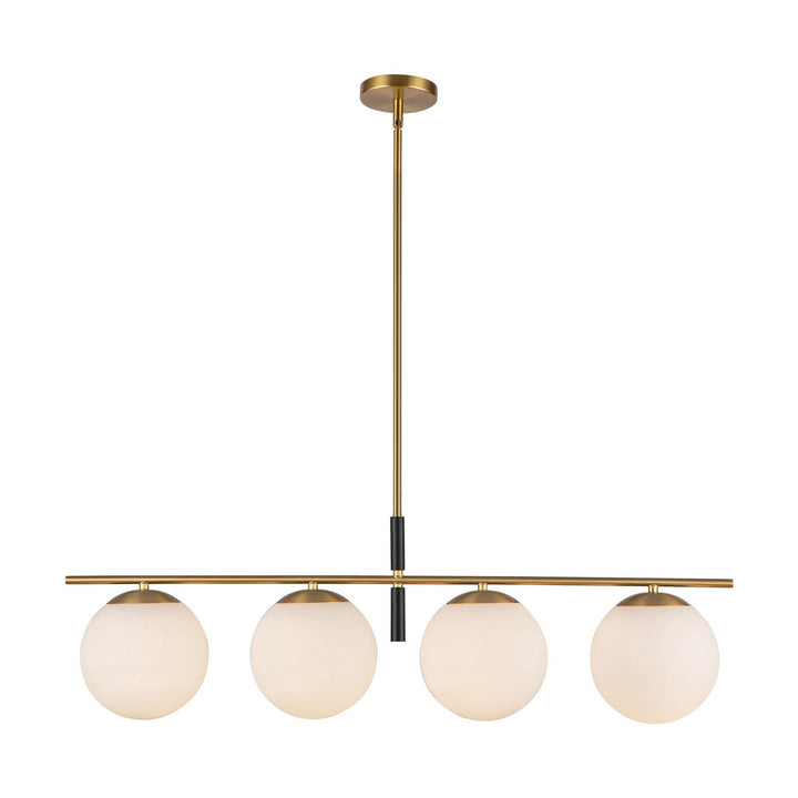 Alora Canada - LP421437BGOP - Four Light Linear Pendant - Zuri - Brushed Gold/Opal Glass