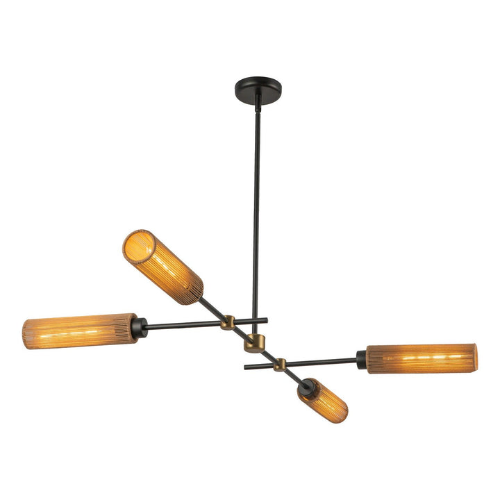 Alora Canada - LP491452MBTJ - Four Light Linear Pendant - Colby - Matte Black/Tan Jute