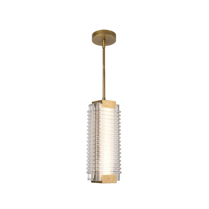 Alora Canada - PD374316VBCR-UNV - LED Pendant - Alai - Vintage Brass/Ribbed Glass