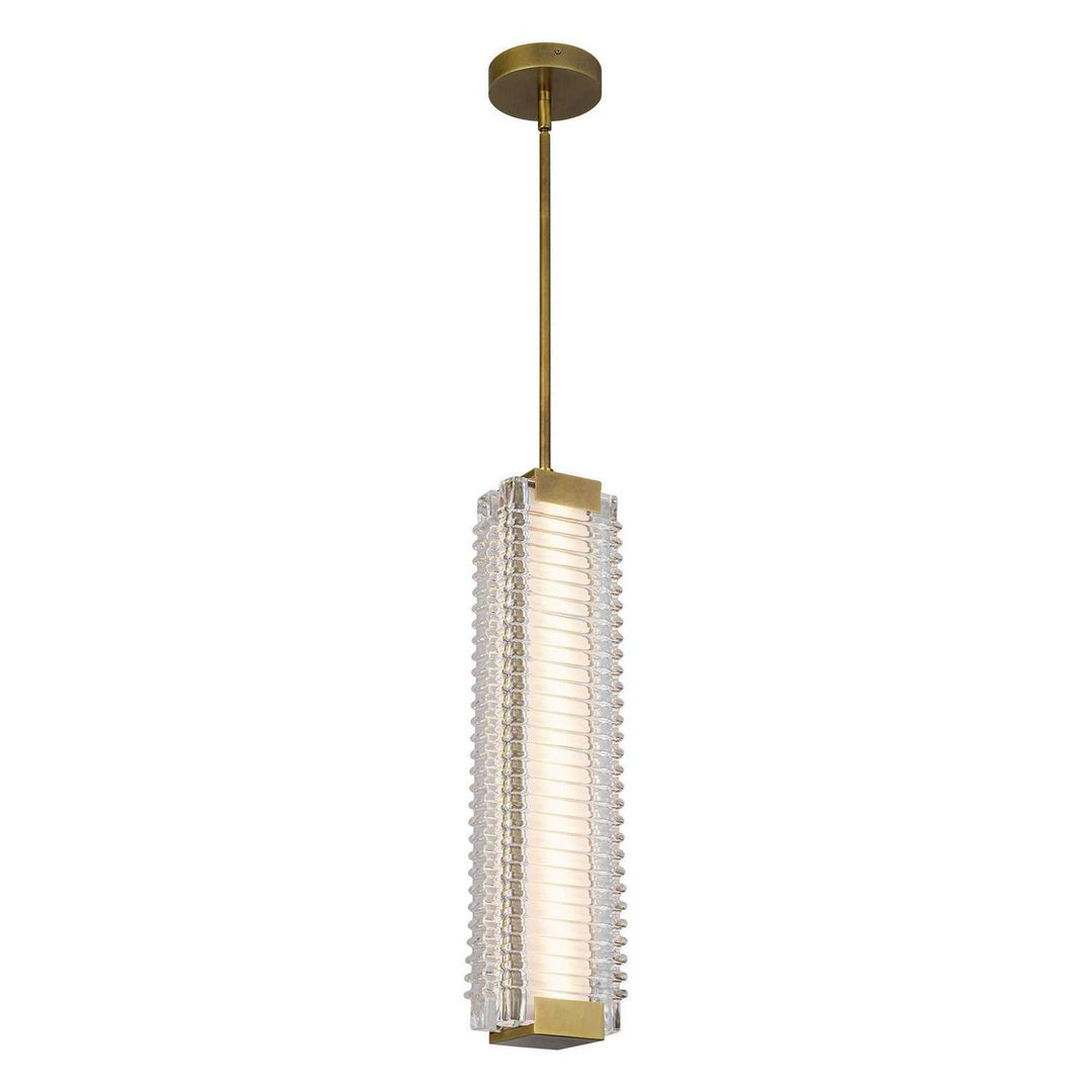Alora Canada - PD374624VBCR-UNV - LED Pendant - Alai - Vintage Brass/Ribbed Glass