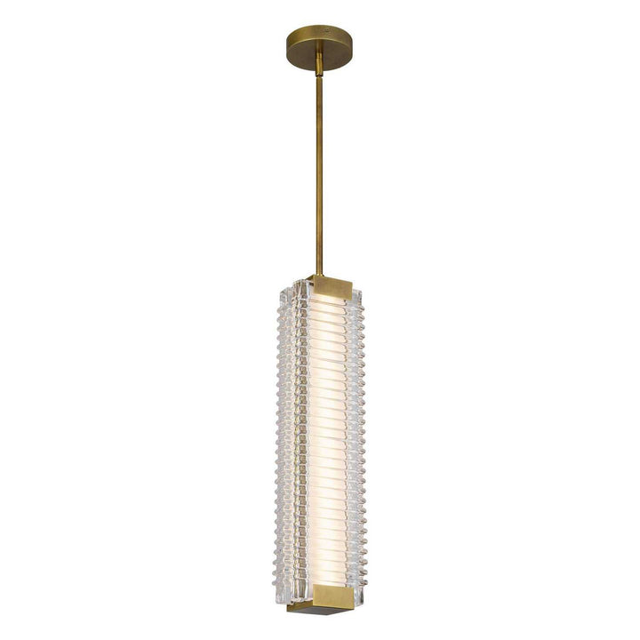 Alora Canada - PD374624VBCR-UNV - LED Pendant - Alai - Vintage Brass/Ribbed Glass