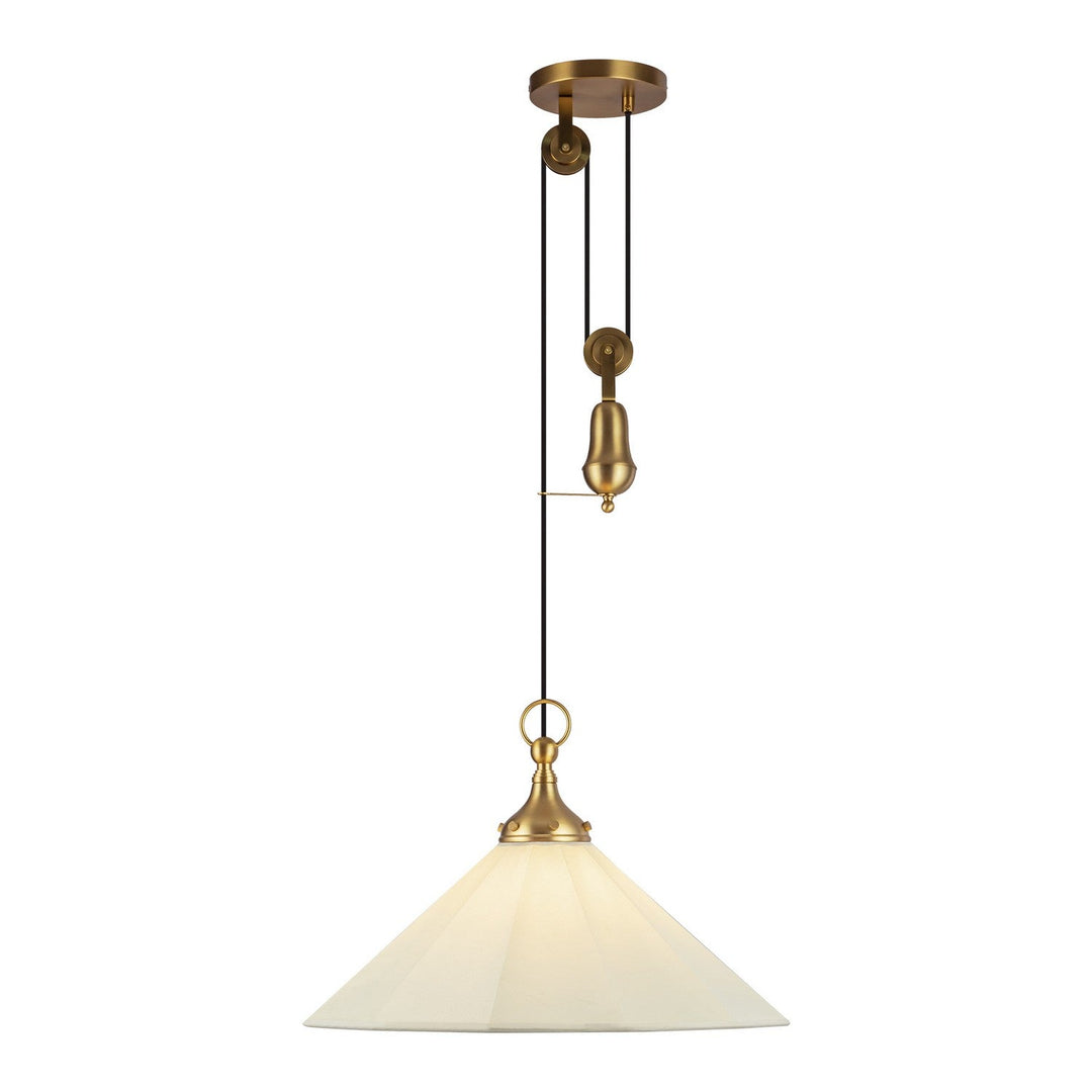 Alora Canada - PD447120BGWL - One Light Pendant - Ellen - Brushed Gold/White Linen