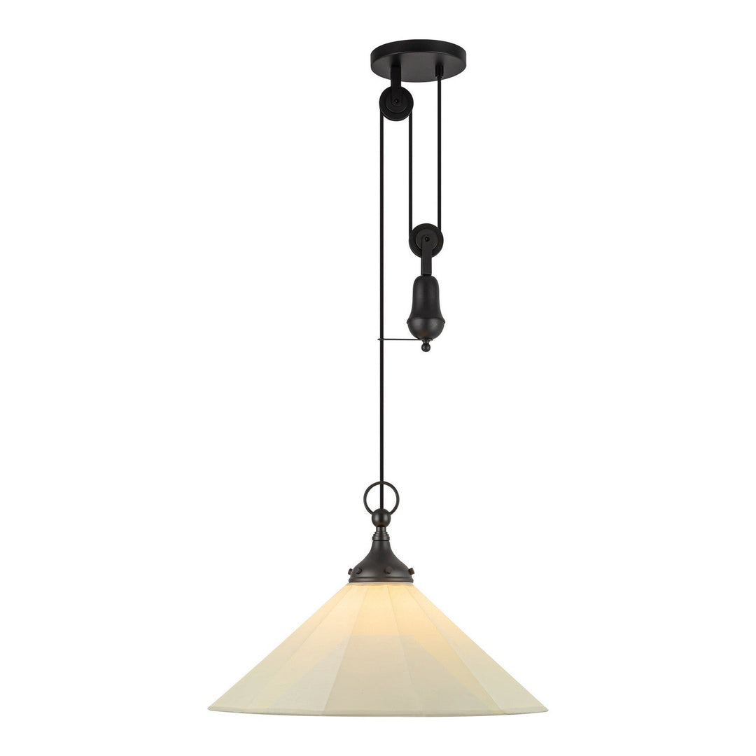 Alora Canada - PD447120MBWL - One Light Pendant - Ellen - Matte Black/White Linen