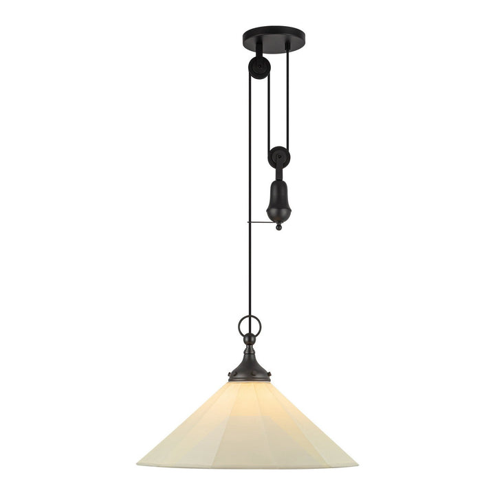 Alora Canada - PD447120MBWL - One Light Pendant - Ellen - Matte Black/White Linen