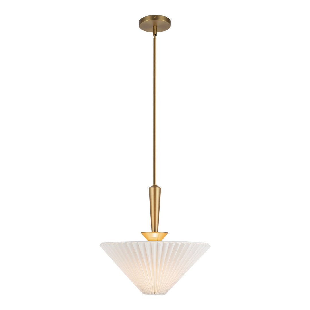 Alora Canada - PD497016BGFW - One Light Pendant - Bridgette - Brushed Gold/Folded White