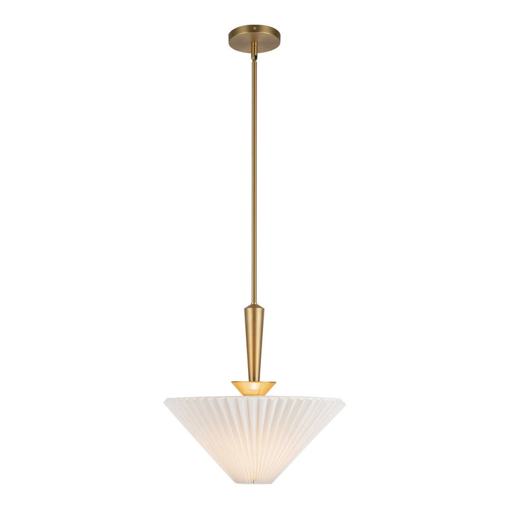 Alora Canada - PD497016BGFW - One Light Pendant - Bridgette - Brushed Gold/Folded White