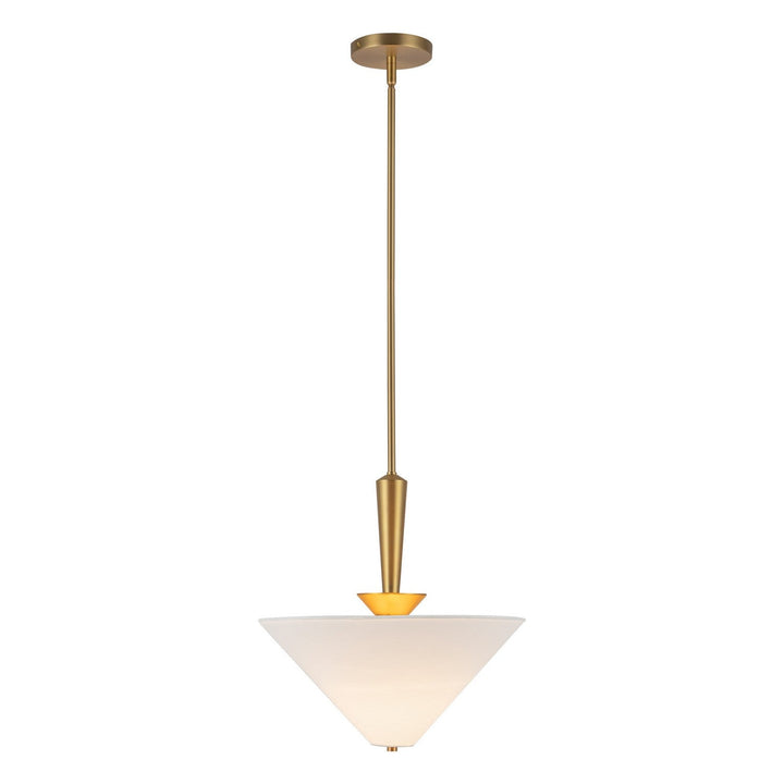 Alora Canada - PD497016BGWL - One Light Pendant - Bridgette - Brushed Gold/White Linen