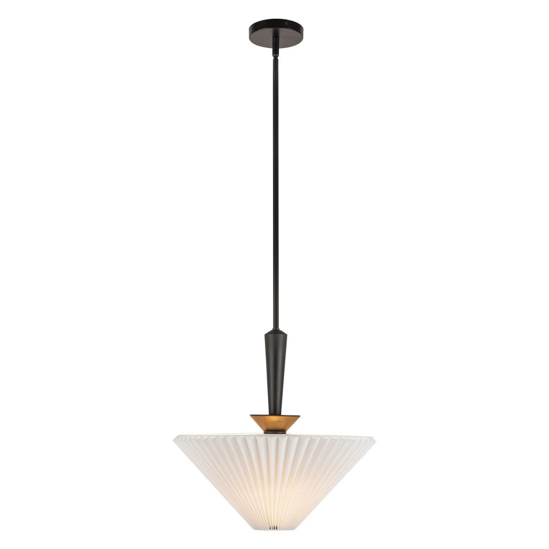 Alora Canada - PD497016MBFW - One Light Pendant - Bridgette - Matte Black/Folded White