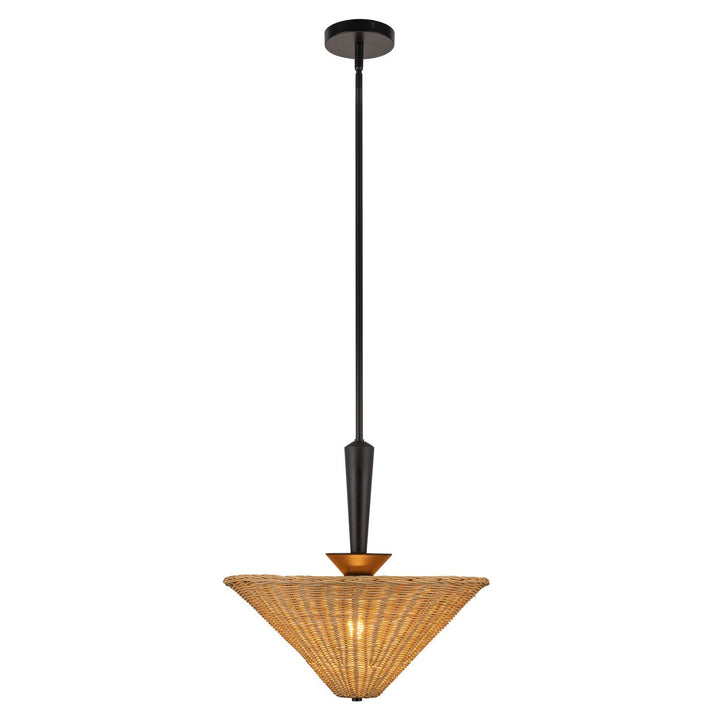 Alora Canada - PD497016MBRA - One Light Pendant - Bridgette - Matte Black/Rattan