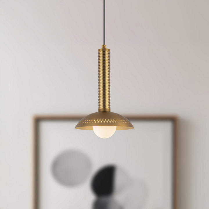 Alora Canada - PD616109BGOP-UNV - LED Pendant - Arden - Brushed Gold/Opal Glass