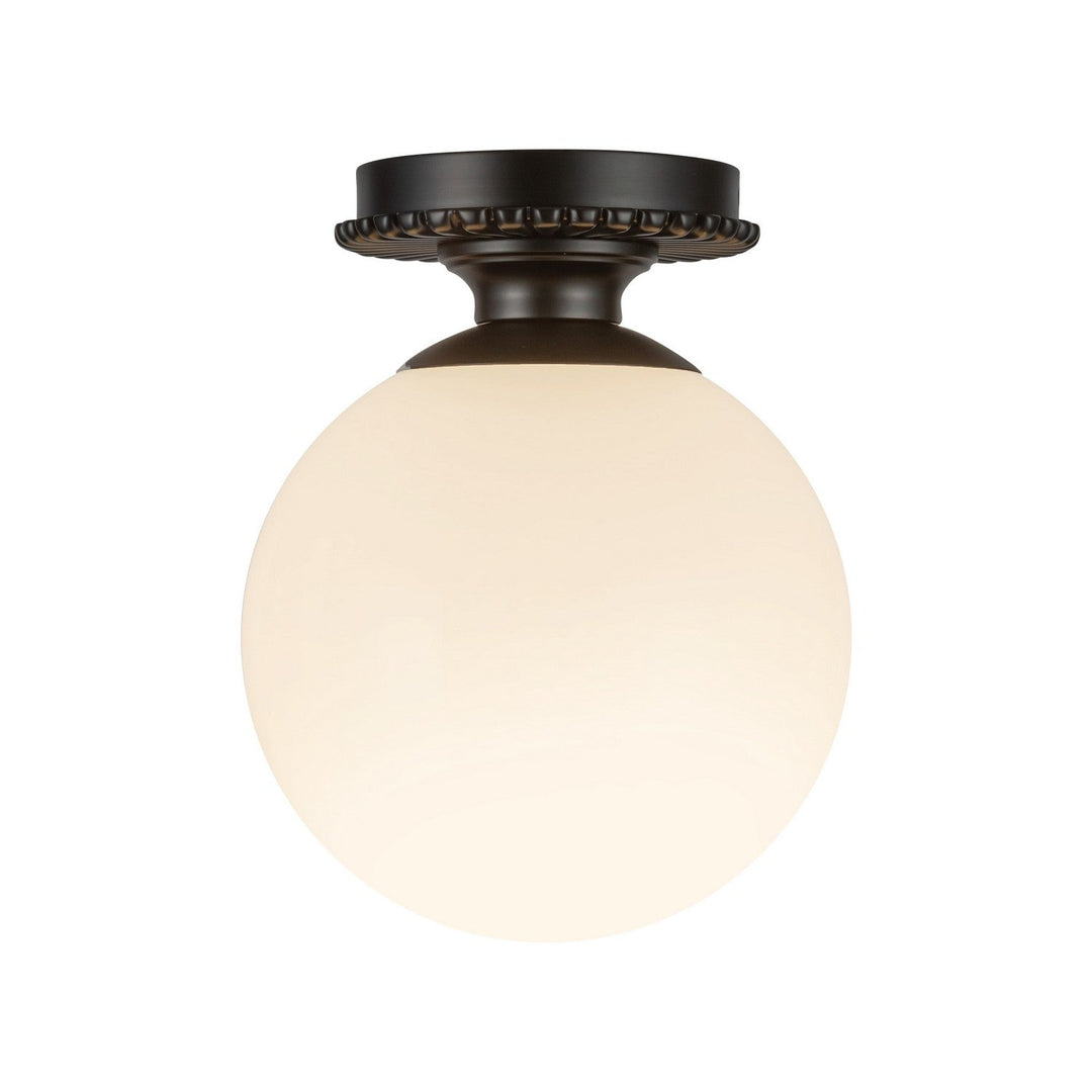 Alora Canada - SF430108MBGO - One Light Semi-Flush Mount - Otis - Matte Black/Glossy Opal Glass