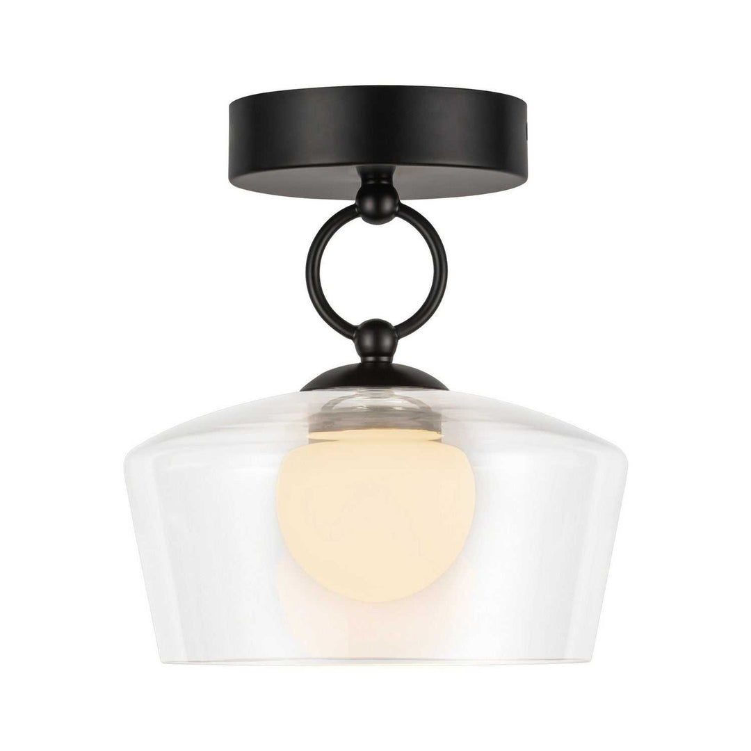 Alora Canada - SF443308MBCL-UNV - LED Semi Flush Mount - Leota - Matte Black/Clear Glass