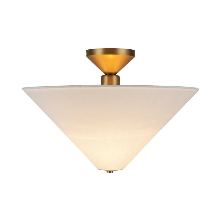 Alora Canada - SF497016BGWL - One Light Semi-Flush Mount - Bridgette - Brushed Gold/White Linen