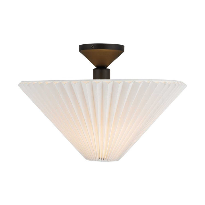 Alora Canada - SF497016MBFW - One Light Semi-Flush Mount - Bridgette - Matte Black/Folded White