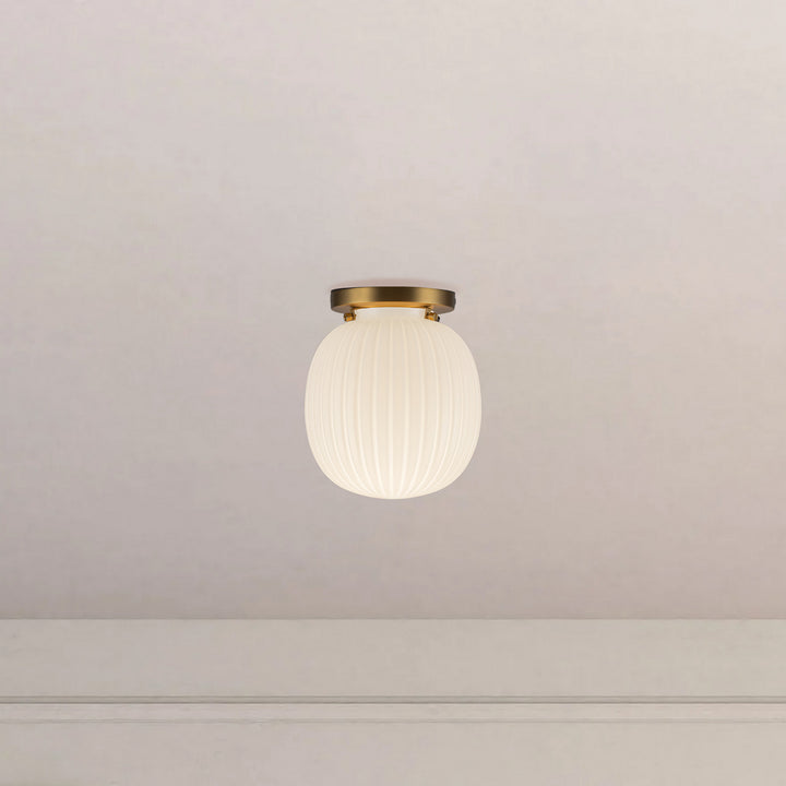 Alora Canada - SF579107BGGR - One Light Semi-Flush Mount - Cherise - Brushed Gold/Glossy Ribbed Opal Glass