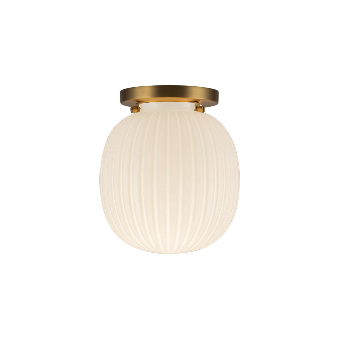 Alora Canada - SF579107BGGR - One Light Semi-Flush Mount - Cherise - Brushed Gold/Glossy Ribbed Opal Glass