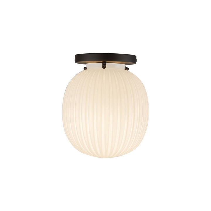 Alora Canada - SF579107MBGR - One Light Semi-Flush Mount - Cherise - Matte Black/Glossy Ribbed Opal Glass
