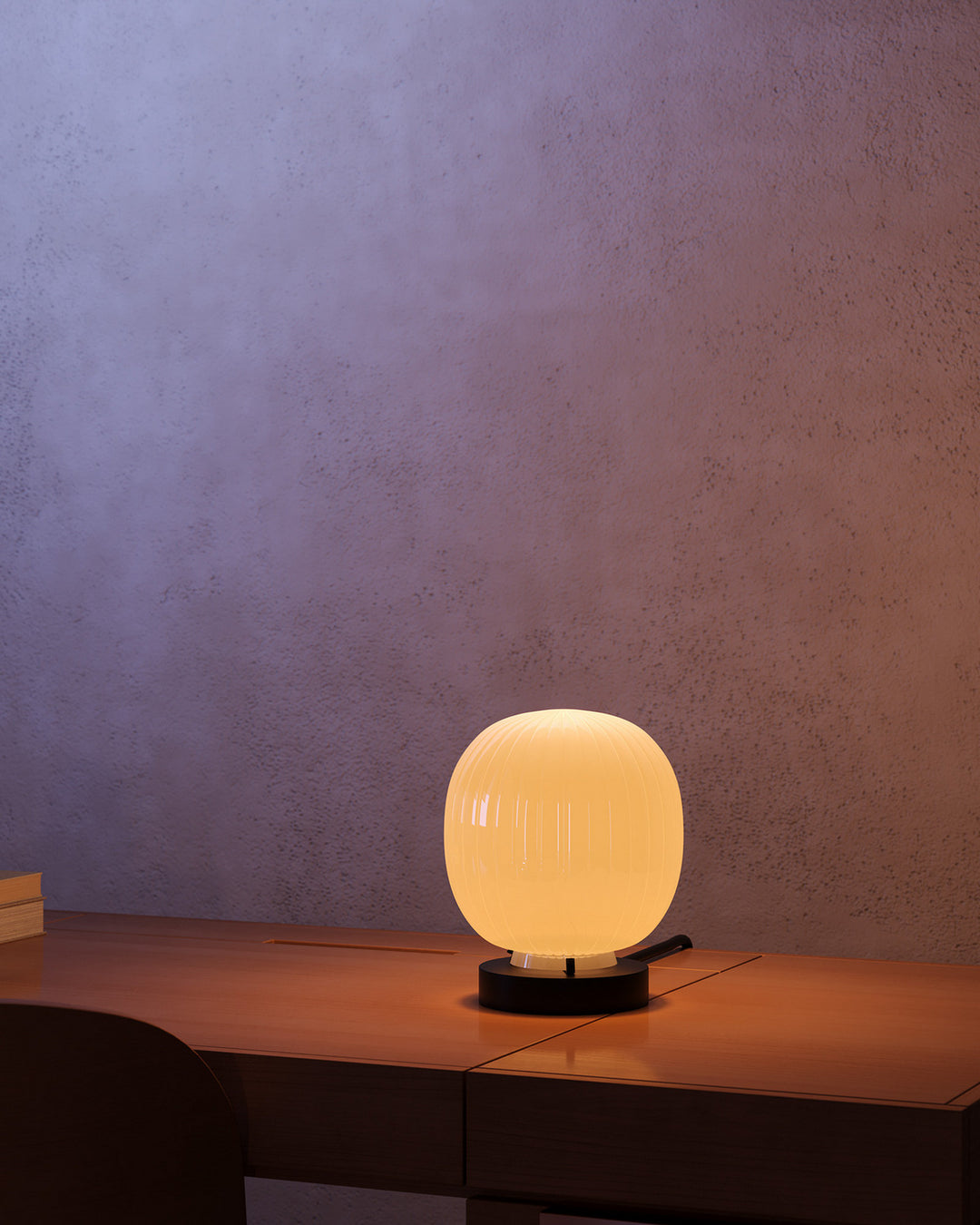 Alora Canada - TL579107MBGR - One Light Table Lamp - Cherise - Matte Black/Glossy Ribbed Opal Glass