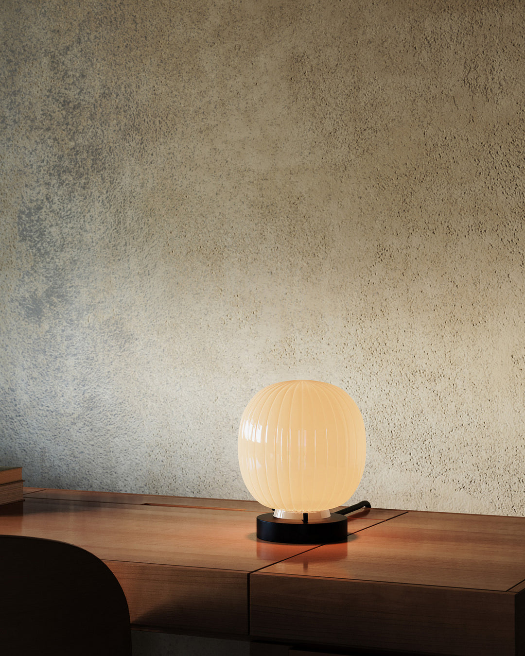Alora Canada - TL579107MBGR - One Light Table Lamp - Cherise - Matte Black/Glossy Ribbed Opal Glass
