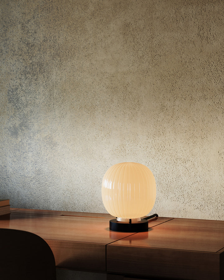 Alora Canada - TL579107MBGR - One Light Table Lamp - Cherise - Matte Black/Glossy Ribbed Opal Glass