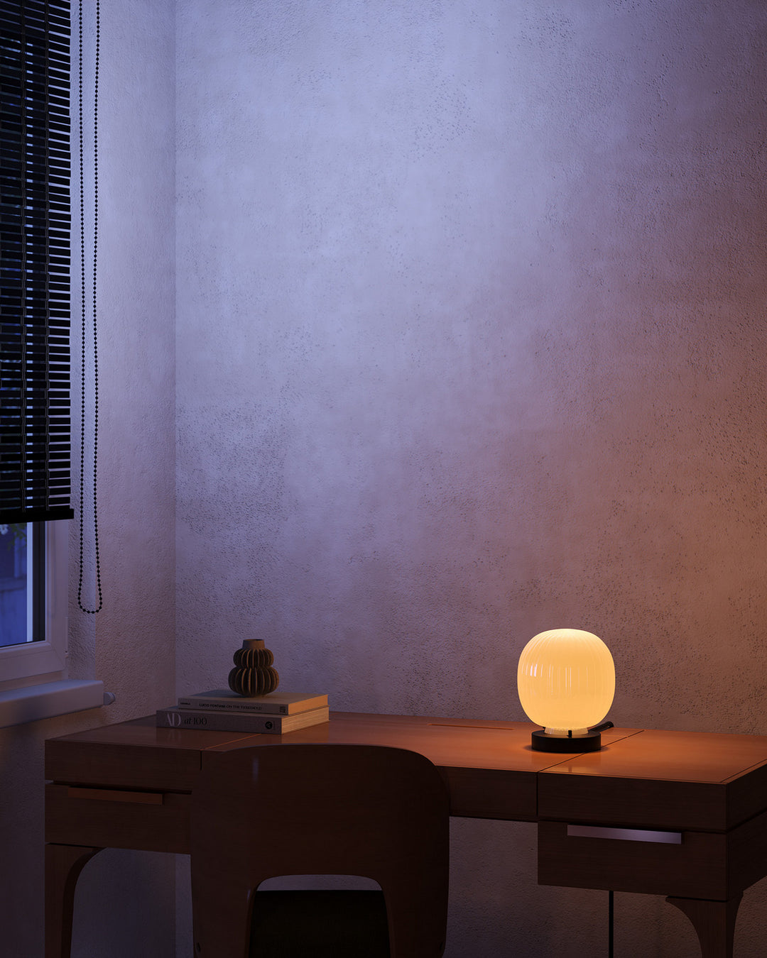 Alora Canada - TL579107MBGR - One Light Table Lamp - Cherise - Matte Black/Glossy Ribbed Opal Glass