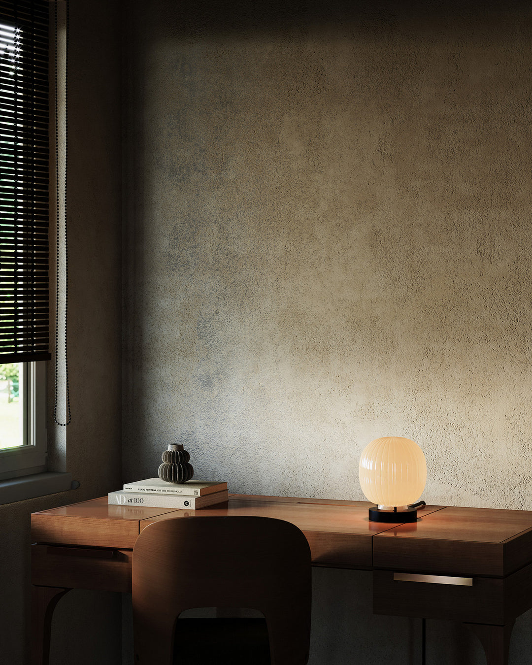 Alora Canada - TL579107MBGR - One Light Table Lamp - Cherise - Matte Black/Glossy Ribbed Opal Glass
