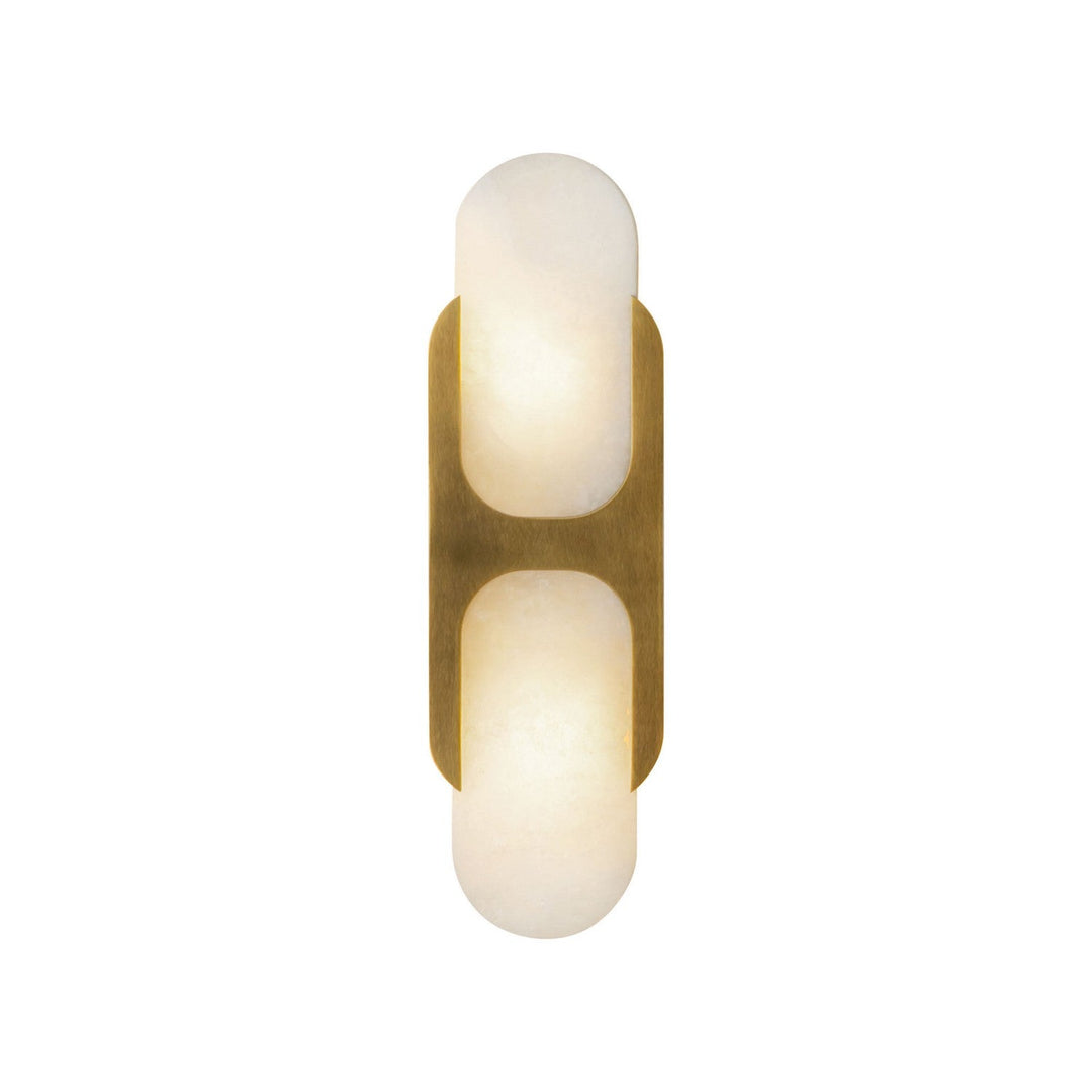 Odin Two Light Wall Vanity in Vintage Brass/Alabaster Alora Canada