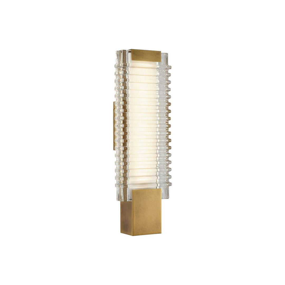Alai LED Wall Vanity in Vintage Brass/Ribbed Glass Alora Canada