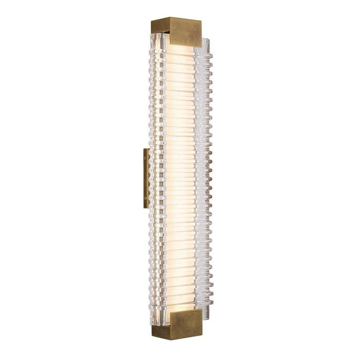 Alora Canada - WV374225VBCR - LED Wall Vanity - Alai - Vintage Brass/Ribbed Glass