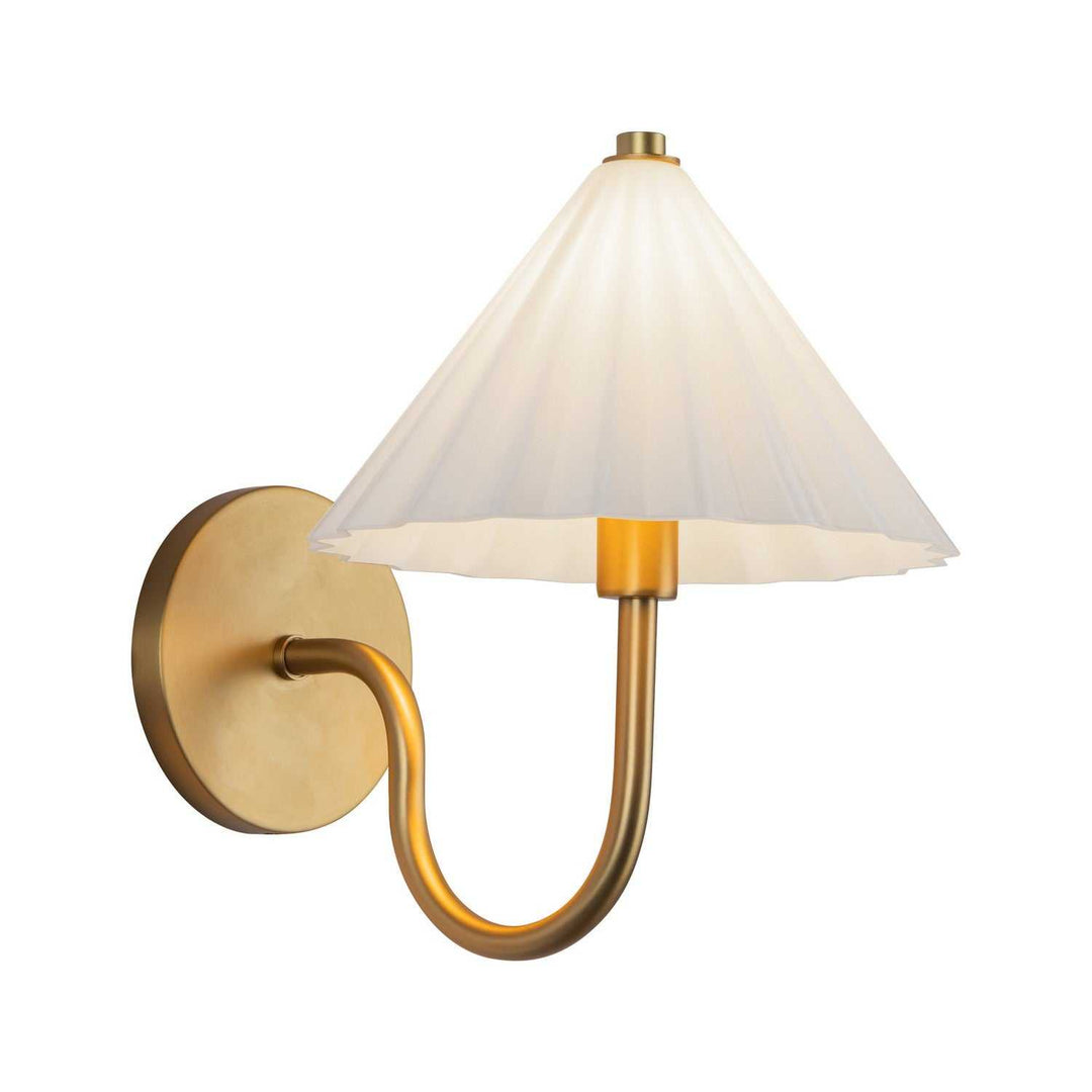 Serena One Light Vanity in Aged Gold/Opal Glass Alora Canada